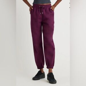 Black Fleece Lined Cotton Sweatpants